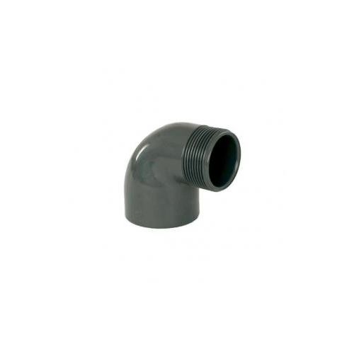 Vagnerpool PVC koleno - úhel 90° - 50mm s vnějším závitem 1 a 1/2" (6/4")