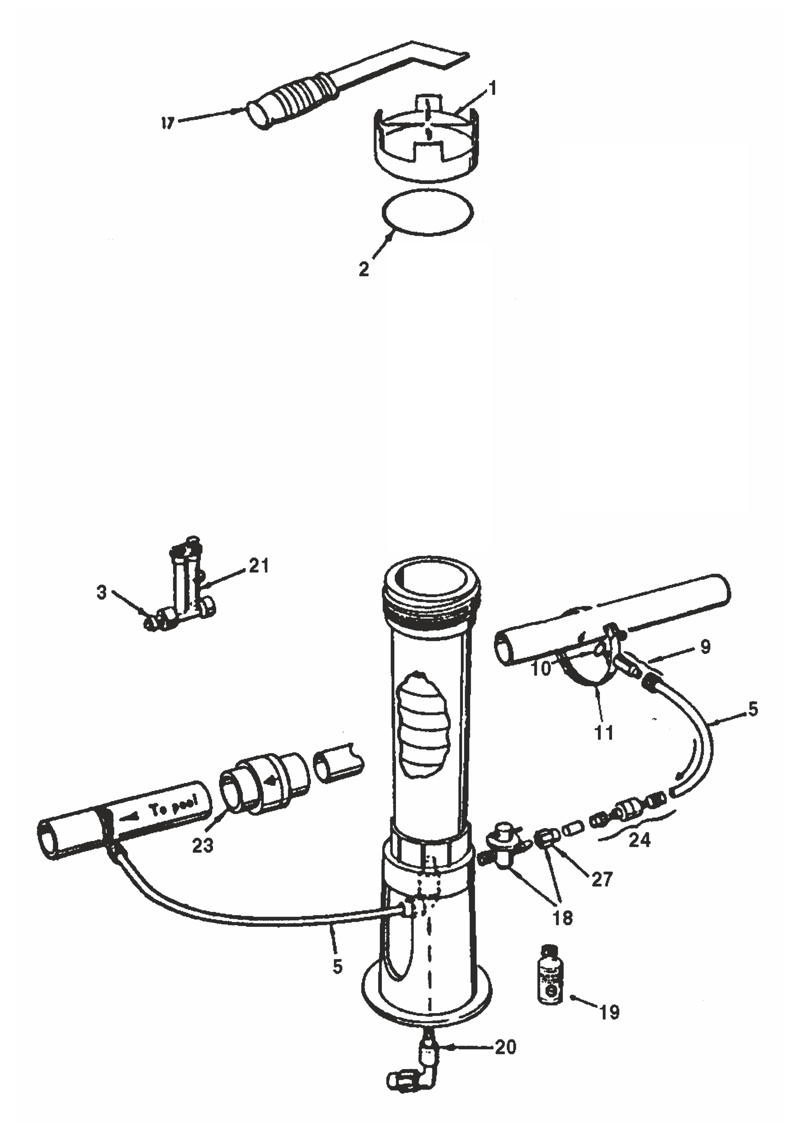 Stahovací spona pro vstřik na potrubí k hadičkovému Rainbow 300-C Pentair