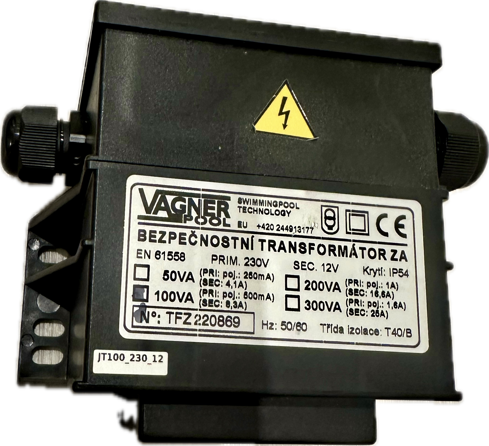 Vagnerpool Transformátor bazénový pro LED světla bez kabelu 100W / 230 V/12 V