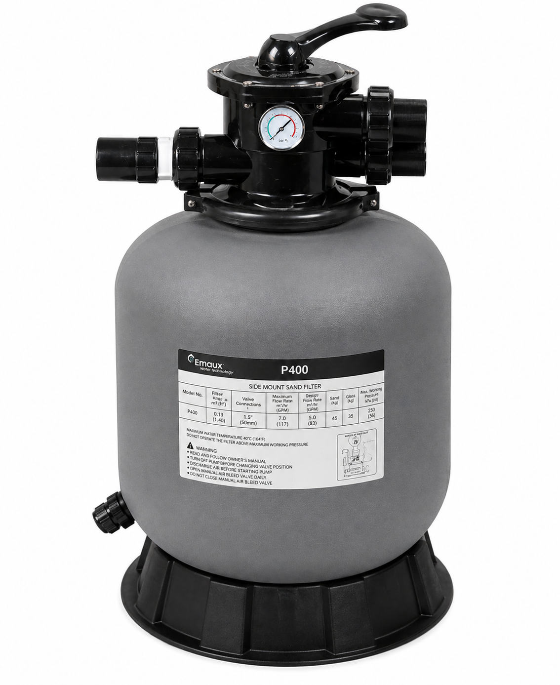 Emaux Kompletní filtrační nádoba P400 (FSP 400)  s ventilem na podstavci