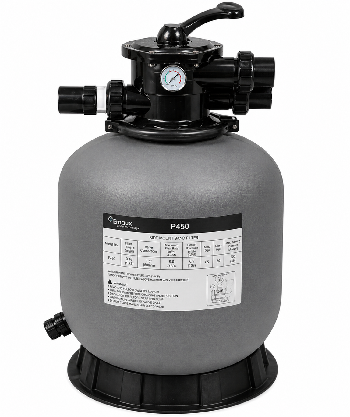 Emaux Kompletní filtrační nádoba P450 (FSP 450)  s ventilem na podstavci