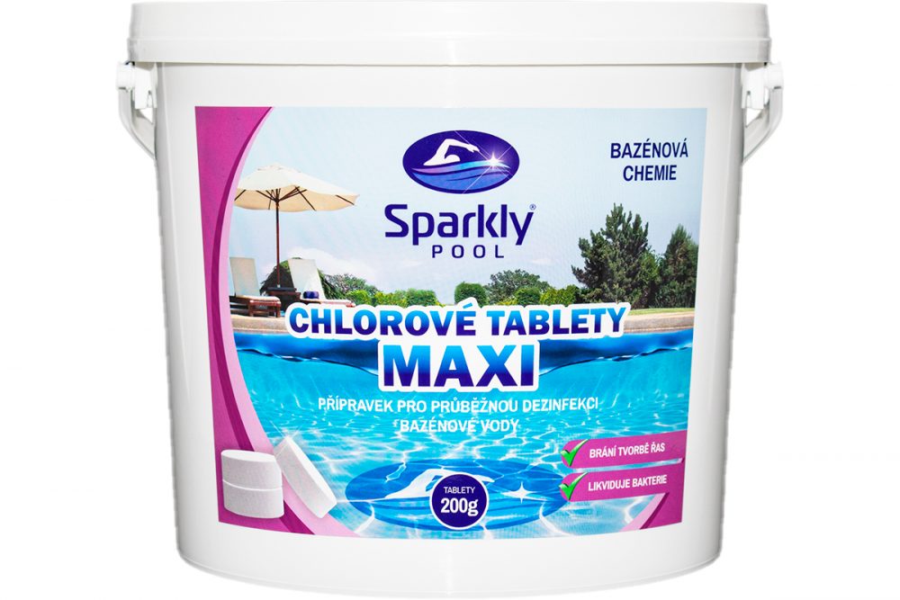 SparklyPool Sparkly POOL Chlorové tablety pomalurozpustné MAXI 3 kg