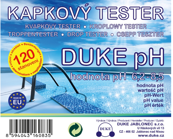 Poolservis DUKE Kapkový tester PH