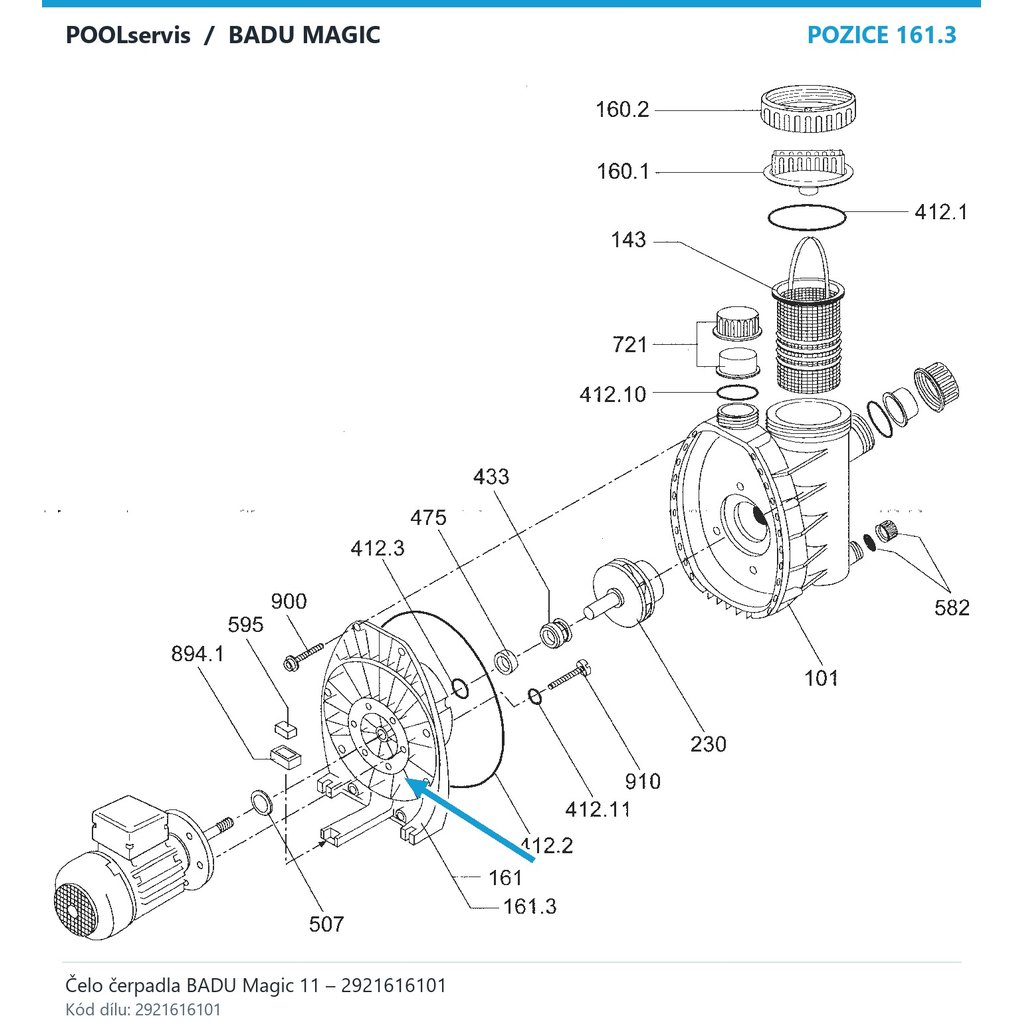 Čelo čerpadla BADU Magic 11 – 2921616101
