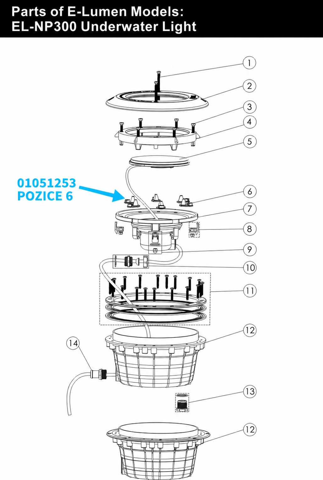 Fixační destička Emaux EL-NP300 – 01051253