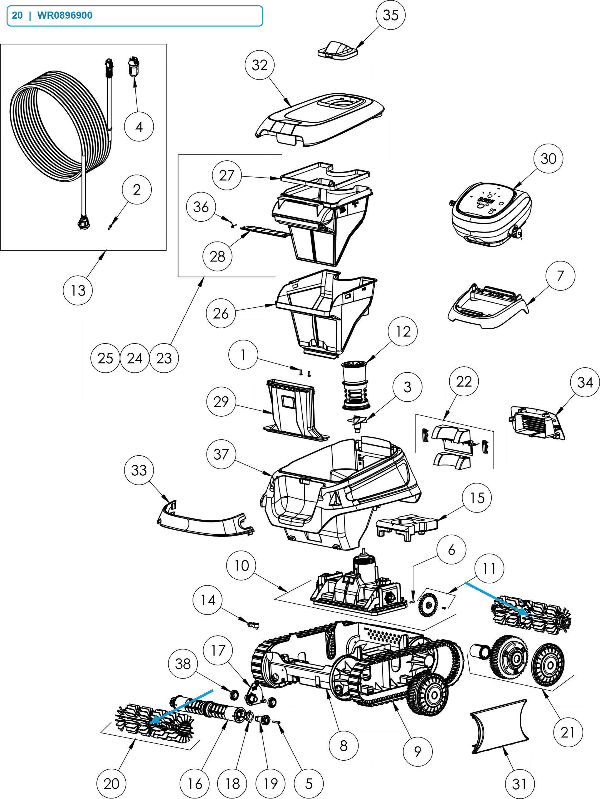 PVC kartáče Zodiac CNX 30iQ – sada 2 ks