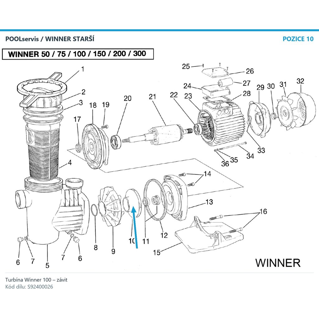 Turbína Winner 100 – závit – S92400026